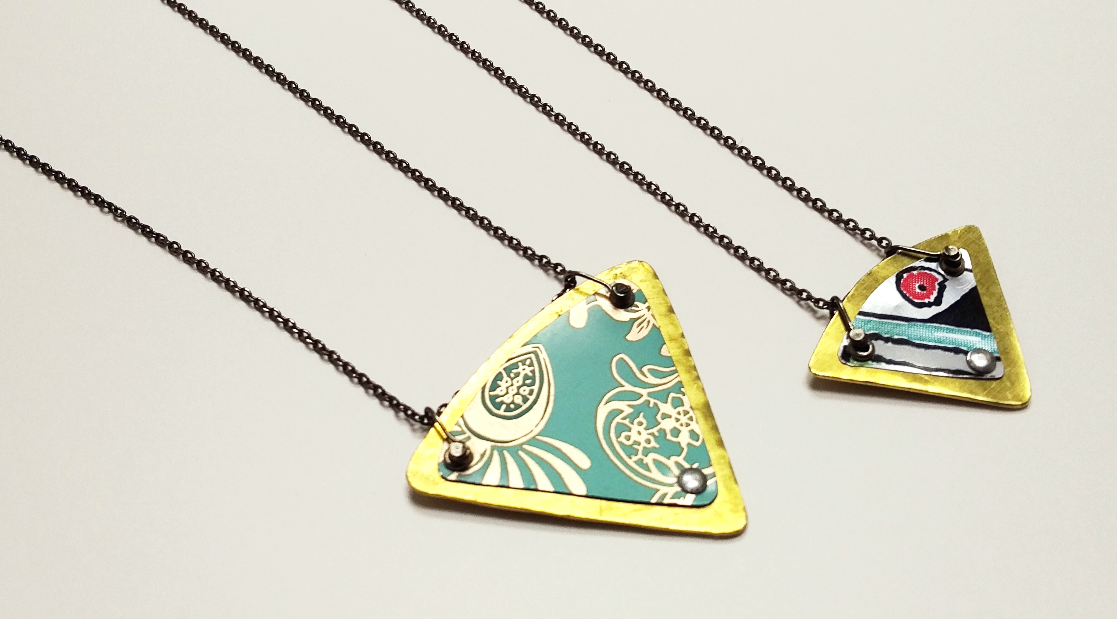 Triangle Tin Necklaces